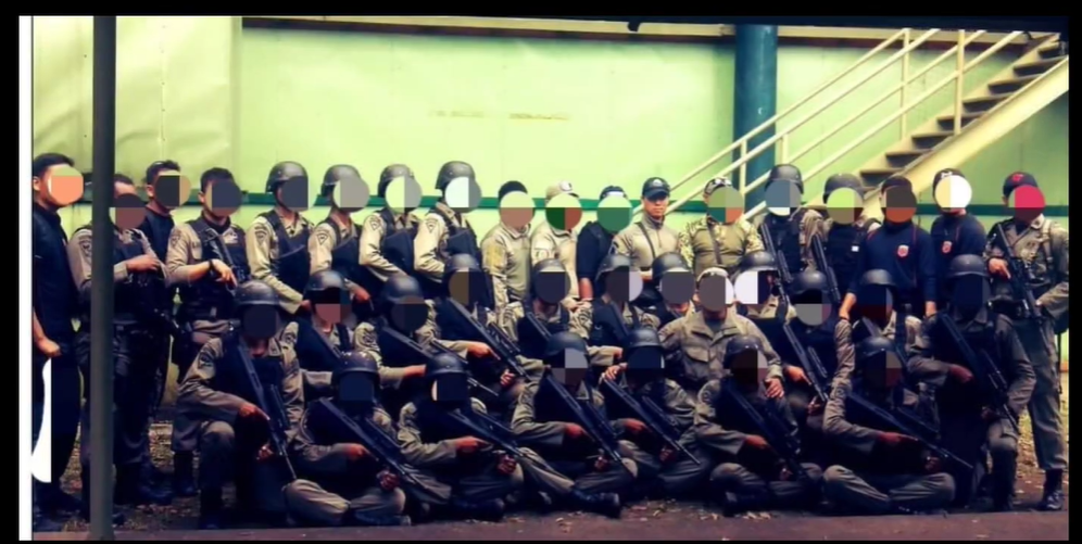 Team gathered for a tactical exercise